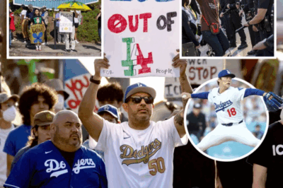 ICE PROTEST LA Dodgers fan ‘kicked out of stadium’ after brandishing anti-ICE banner as MLB team turns away agents