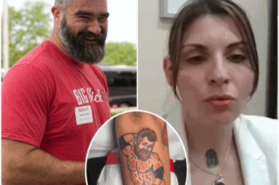 Giants fan reveals why she got naughty Jason Kelce tattoo