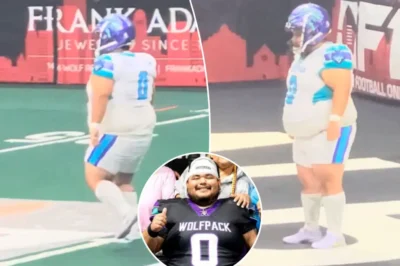 TAKE A PUNT The 270lbs Arena League kicker who was former college star and has hopes of NFL career