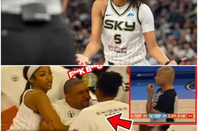 🚨 Angel Reese Helped Restrain Sky Coach, Who BLEW UP at Referee & Got EJECTED vs. Sun! 🚨  Chaos erupted during the Chicago Sky vs. Connecticut Sun matchup when head coach Tyler Marsh completely lost his cool after a controversial no-call. The coach stormed the court, screaming at officials, and had to be physically restrained — with Angel Reese herself stepping in to calm him down.  Despite Reese’s efforts, Marsh’s outburst crossed the line, and officials wasted no time handing him an ejection. The Sky bench was left stunned, while fans lit up social media, calling it one of the wildest sideline meltdowns of the season.  🔥 Angel Reese’s composure during the chaos is now being praised, but questions remain: Did the refs push things too far, or did the coach simply snap?