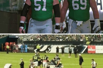 Video captures a powerful moment as Eagles players kneeled in prayer while their Pro Bowl superstar was carted off the field following a terrifying injury at practice. The somber scene has moved fans nationwide, highlighting the deep bonds and resilience within the team during this critical time.