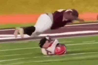 15-Year-Old JV Player Sustains Multiple Spinal Fractures After Moronic Player 4-Times His Size Belly Flops On Him For No Reason [VIDEO]