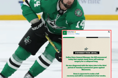 Benn to miss start of season for Stars with collapsed lung