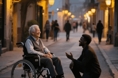 Kind Young Man Fixes Wheelchair for an Old Man, Not Knowing He’s a Billionaire