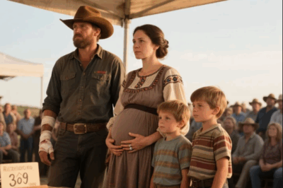 Pregnant Widow Bought Wounded Rancher And His 2 Children at Auction, Then He Married Her Next Week