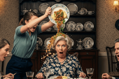 — And you—two nasty toads—get out of here unless you want to be picking pasta out of your hair!” the daughter-in-law shouted, and upended a plate of hot food over her mother-in-law’s head.