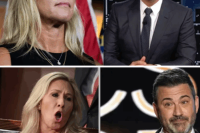 Jimmy Kimmel DESTROYS Marjorie Taylor Greene Live On Air After She Calls For His Arrest!! In a jaw-dropping showdown, late-night host Jimmy Kimmel clashed with firebrand congresswoman Marjorie Taylor Greene on live television. Greene’s shocking demand for Kimmel’s arrest backfired spectacularly when Kimmel unleashed a savage, unfiltered response that stunned viewers and set social media ablaze!