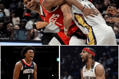 NBA preseason game devolves into chaos as Pelicans and Rockets players spill to the floor in wild brawl