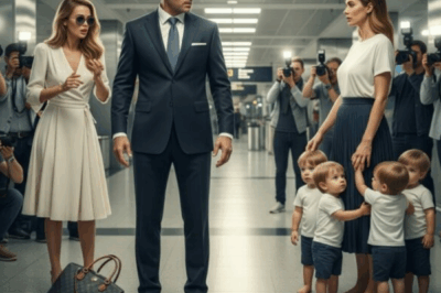 At the Airport, Billionaire Carrying His Mistress’s Bags Like a Gentleman — Then His Wife Walked In with Quadruplets…
