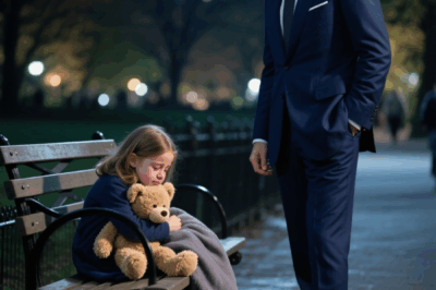 Every night, a little girl curled up on the same park bench with her teddy bear. No pillow, no blanket—just the cold night air.