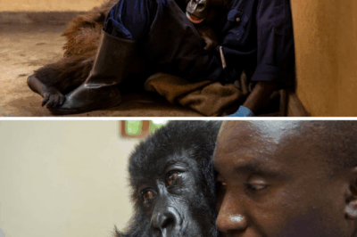 Gorilla Hugs The Man Who Saved Her As A Baby In Her Final Moments