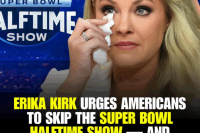 🚨 Erika Kirk Drops a Bombshell on Super Bowl Fans! 🇺🇸🔥  Forget the halftime show everyone’s hyped about — Erika Kirk says real patriots should skip it and watch her “All-American” Turning Point USA halftime special instead.