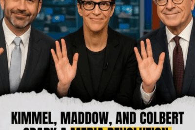🚨 MEDIA REBELLION ALERT: Maddow, Colbert & Kimmel Just Threw Down the Gauntlet on Corporate TV! 🔥 In a move that’s sending shockwaves across the media world, Rachel Maddow, Stephen Colbert, and Jimmy Kimmel have cut ties with their networks to launch an independent, ad-free, censorship-free digital newsroom.