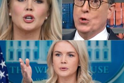 “YOU THINK I’M DONE? THINK AGAIN!” — Stephen Colbert Slaps Karoline Leavitt with a $50 Million Lawsuit After Live On-Air Ambush!