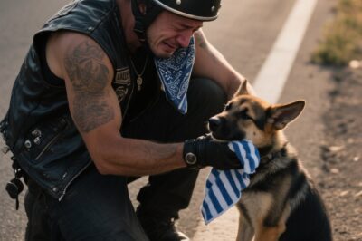 Biker Was Crying Over A Thing In That Blue Towel And I Had To Pull Over To See What Broke This Tough Man