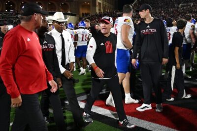 💥 BREAKING — Chaos Erupts in College Football: Big 12 Slaps Kansas With $25,000 Fine After Coach Lance Leipold Claims a KNIFE Was Thrown During Texas Tech Game — Fans Stunned as League Scrambles to Contain Fallout