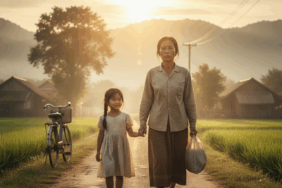 “She walked 20 km every day to take a little girl to school — without knowing she was dying.” 🚶♀️❤️