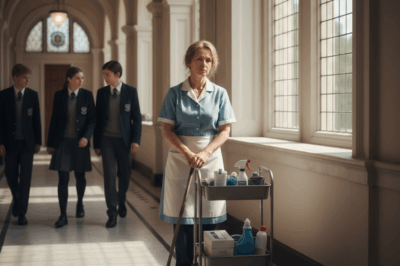 “The Woman Who Cleaned the School… and It Was Actually the Mom of the Best Student”