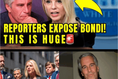 🚨 ON‑CAMERA AMBUSH! 🚨 Reporters just confronted Pam Bondi to her face with explosive questions about her alleged handling of the Epstein case — and her reaction was pure panic.