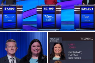 She Did It! Way To Go Libby! Libby Jones, raised in Springboro, won on Jeopardy Monday night! She’ll be back tonight. “I’ve been chasing this Jeopardy! dream for a long time and I finally got there, ” Libby earlier said. Libby defeated Harrison Whitaker, who returned for his 15th game of Jeopardy! He came into the December 1 episode with a 14-day total of $373,999. That put him in 14th place for All-Time Jeopardy! The Final Jeopardy category was Postage Stamps “A 1959 4-cent stamp depicts and eagle and maple leaf beneath the name of this project.”