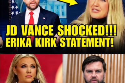 “JD Vance is left visibly SHOCKED as Erika Kirk drops an unexpected statement that freezes the entire room, derails the conversation, and sends staff scrambling behind the scenes. Her sudden shift in tone raises eyebrows everywhere, leaving viewers asking: what did she reveal that caught JD completely off guard?”