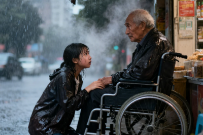Little Girl Helps an Elderly Man in a Wheelchair Stuck in the Rain… What Happened Moments Later Shocked Everyone