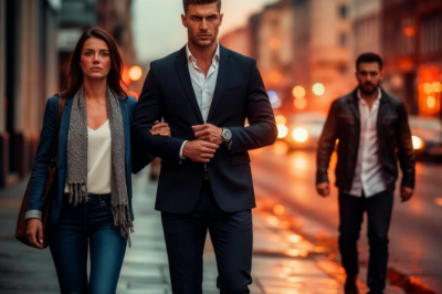 A panicked single mother flees her ex-boyfriend through a crowded shopping mall and desperately hides behind a stranger