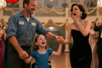 Amidst the crowded party, the single janitor stepped onto the dance floor with the disabled girl so she wouldn’t feel out of place