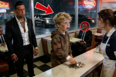 In the middle of a luxurious restaurant, a tiny girl tremblingly held out her coins to the waiter