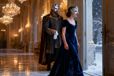 Amidst the lavish winter ball, she quietly departed, inadvertently leaving behind her only glove on the cold stone floor